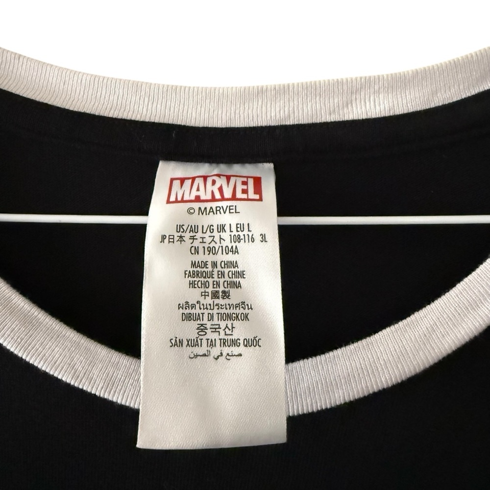 MARVEL Embodied Men’s Size Large L Logo Short Sleeve T-Shirt Black Red White - Picture 6 of 13